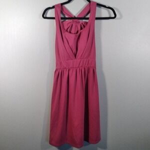 🦋 ModCloth Yellow Star Pleated Bow Back Dress Large